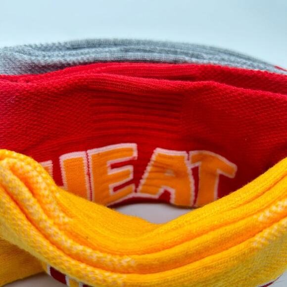 Miami Heat Socks Mens 6-12 Multicolor 3 Pair Logo Crew Socks NBA Basketball NEW - Picture 5 of 9